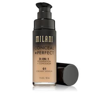 Milani Foundation + Concealer 2 in 1 Conceal + Perfect Creamy Vanilla 01
