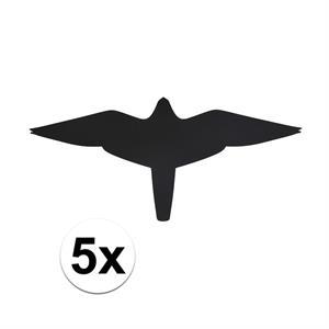 5x Vogel raamstickers / anti inslag stickers valk 14 cm -