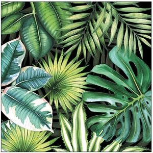 Ambiente 20x Tafel diner/lunch servetten 33 x 33 cm Tropische bladeren jungle print -