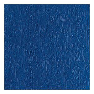 Ambiente 15x Luxe servetten barok patroon blauw 3-laags -