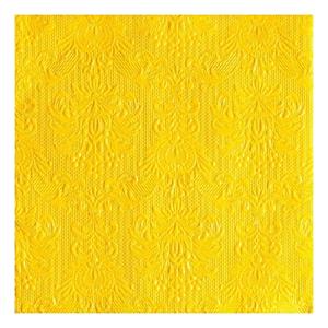 Ambiente 15x Luxe servetten barok patroon geel 3-laags 33 x 33 cm -