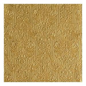 Ambiente 15x stuks luxe servetten barok patroon goud 3-laags -
