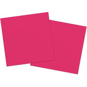 Folat 40x stuks servetten van papier fuchsia roze 33 x 33 cm -