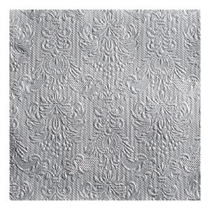30x stuks luxe servetten barok patroon zilver 3-laags -