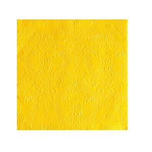 Ambiente 30x Luxe servetten barok patroon geel 3-laags 33 x 33 cm -