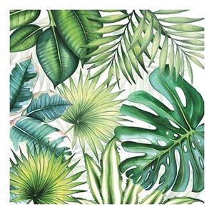 Ambiente tafel servetten tropische planten groen 40x stuks 33 x 33 cm -