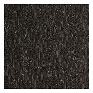 Ambiente 30x Luxe servetten barok patroon zwart 3-laags -