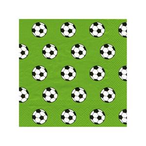 Ihr 40x groen 3-laags servetten voetbal ballen 33 x 33 cm -