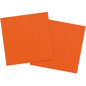 Folat 60x stuks servetten van papier oranje 33 x 33 cm -