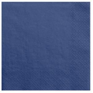 PartyDeco 60x Papieren tafel servetten navy blauw 33 x 33 cm -
