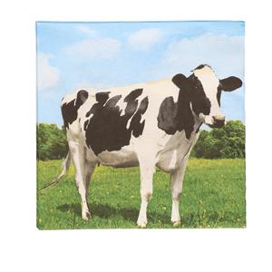 Esschert Design 60x Boerderij thema servetten met koeien print 33 x 33 cm -