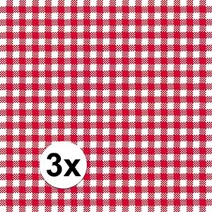 3x pakjes Oktoberfest Servetten geruit rood/wit 3-laags 20 stuks -