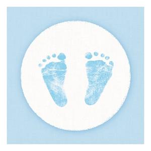 Ambiente 60x Servetten geboorte jongen blauw/wit 3-laags -