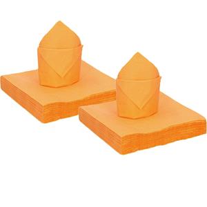 Santex 50x stuks feest servetten oranje - x cm - papier -