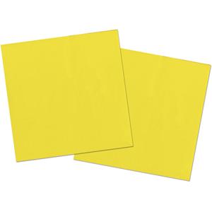 Folat 80x stuks servetten van papier geel 33 x 33 cm -