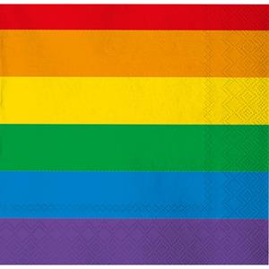 80x Gay pride thema servetten regenboog 33 x 33 cm -