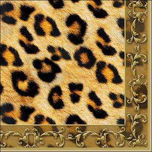 Ambiente Luxury Paper Products Papierserviette 20 Servietten Leopard Ornament 33x33cm, (20 St)