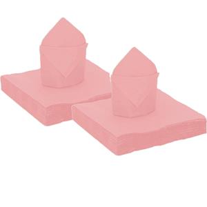 Santex 100x stuks feest servetten roze - x cm - papier -