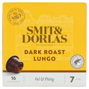 SMIT&DORLAS mit & Dorlas Dark Roast Lungo Koffiecups 16 Stuks bij Jumbo