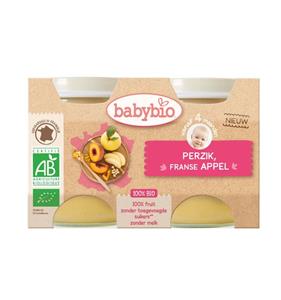 Babybio Dessert appel perzik 130 gram bio