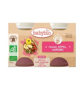 Babybio Dessert appel aardbei 130 gram bio