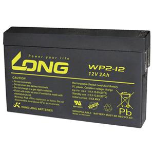 Long WP2-12 WP2-12 Bleiakku 12V 2Ah Blei-Vlies (AGM) (B x H x T) 150 x 90 x 20mm Flachstecker 4.8mm