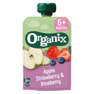 Organix  Knijpfruit - Appel, Aardbei & Bosbes - 6+ maanden - 100 gram