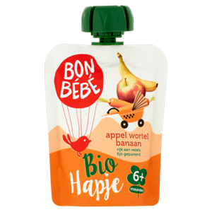 Bonbebe Bio 6+ Appel Wortel Banaan pouch