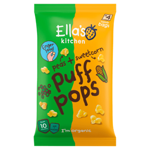 Ella's Kitchen Puff Pops Pea Sweetcorn 10+ snack bio