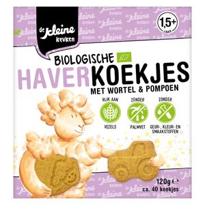 De Kleine Keuken Bio Haverkoekjes Wortel&Pompoen 120 gr