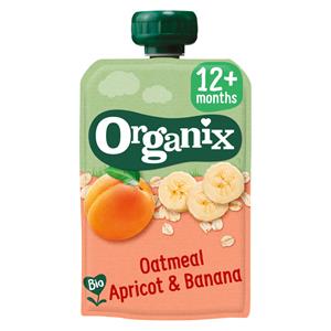 Organix Knijpfruit 12+m Havermout Abrikoos&Banaan 100 gr