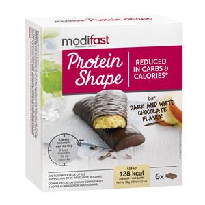 Modifast 6x  Protein Shape Reep Pure&Witte Chocolade 6 x 31 gr