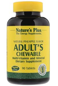 Nature's Plus Adult's Chewable Multi-Vitamin and Mineral - Natural Pineapple Flavor (90 Tablets) - 