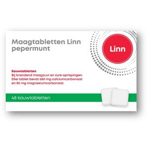 Linn Maagtabletten Pepermunt 48 tabletten
