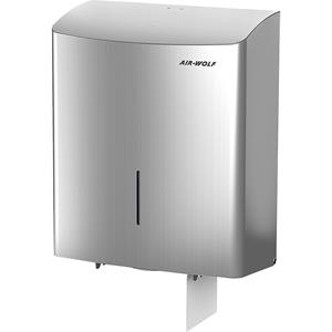 AIR-WOLF Duplex-toiletpapierdispenser, voor 1 grote of 3 standaard rollen, geborsteld roestvast staal