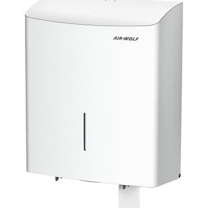 AIR-WOLF Duplex-Toilettenpapierspender, für 1 Großrolle oder 3 Haushaltsrollen, Edelstahl weiß