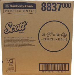 Scott Kosmetiktücher 8837, 2-lagig, 21 Boxen, eine Box á 100 Tücher, Tuchgröße ca. L 215 x B 186 mm, FSC-Papier, weiß