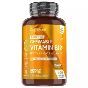 WeightWorld Vitamine B12 Tabletten - 400 vegan tabletten - 1000 mcg - natuurlijke citroensmaak