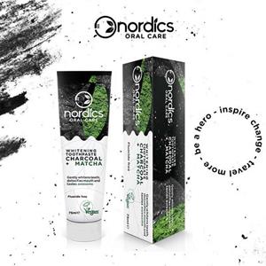 Nordics Natural Whitening Toothpaste Nordics Charcoal + Matcha - Ak...