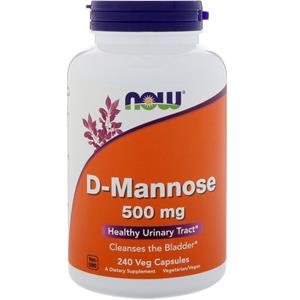 Now Foods D-Mannose- 500 mg (240 Vegetarian Capsules) - 