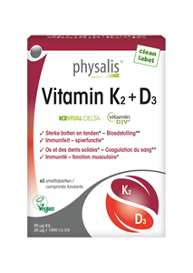 Physalis Vitamin K2 + D3 Smelttabletten