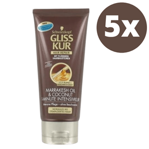 Garnier Gliss-Kur Haarmasker 1-Minute Marrakesh Oil & Coconut - 5 Stuks - Voordeelverpakking