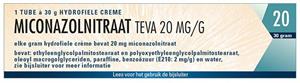 Teva Miconazolnitraat 20mg/g crème tube 30 gram