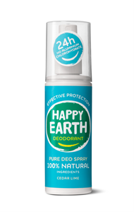 Happy Earth 100% Natuurlijke Deo Spray Cedar Lime