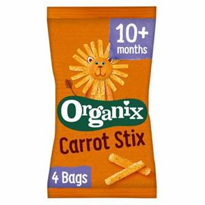 Organix Goodies Mais knabbels met wortel 10+M bio 4x15g