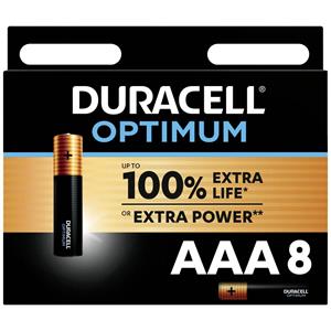 Duracell Optimum Micro (AAA)-Batterie Alkali-Mangan 1.5V 8St.