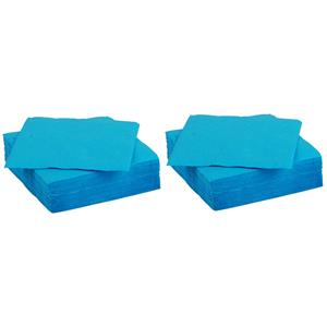 Color Party Diner/feest servetten - 60x - blauw - x cm - papier - 3-laags -