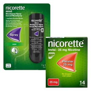 Nicorette patches 25mg +  Spray mint 1mg Pakket