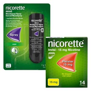 Nicorette patches 15mg +  Spray mint 1mg Pakket