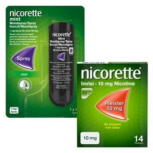 Nicorette patches 10mg +  Spray mint 1mg Pakket